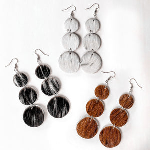 Cowhide Drop Earrings