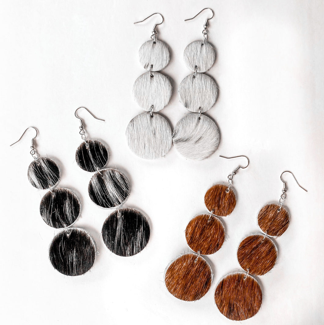 Cowhide Drop Earrings