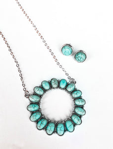 Turquoise Hoop Set